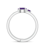 Amethyst and Moissanite Stackable 925 Sterling Silver Ring For Women