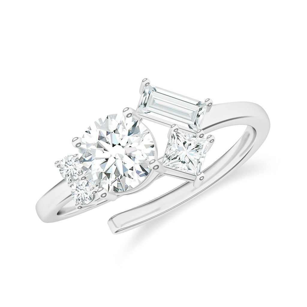 Abstract Moissanite 925 Sterling Silver Adjustable Ring For Women