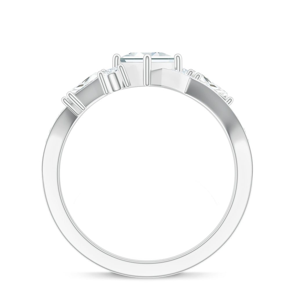 Moissanite Abstract 925 Sterling Silver Ring For Women