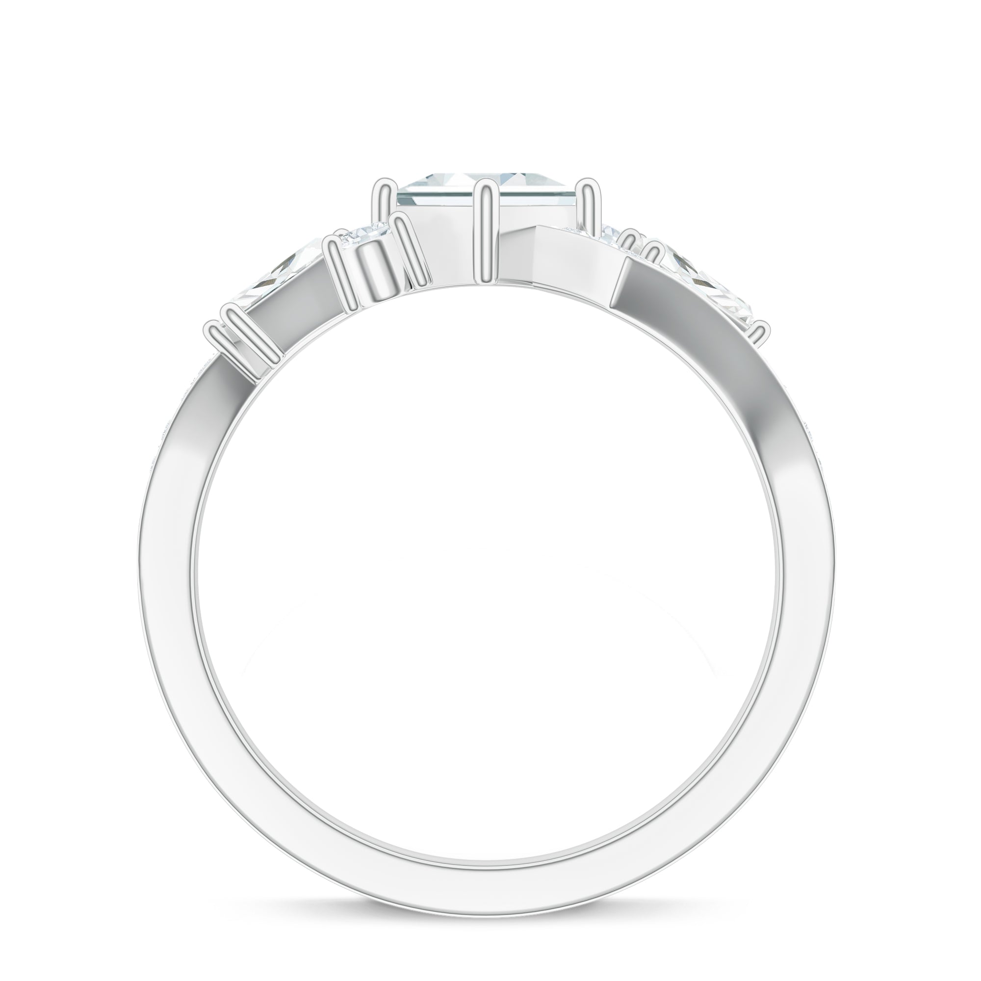 Moissanite Abstract 925 Sterling Silver Ring For Women