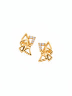Geometric Moissanite Stud Earrings in 925 Sterling Silver