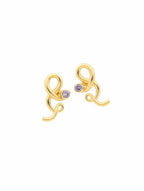 Viking Compass Iolite Swirl Stud Earrings in 925 Sterling Silver
