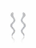 Moissanite S-Curve Stud Earrings 925 Sterling Silver