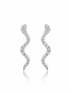 Moissanite S-Curve Stud Earrings 925 Sterling Silver