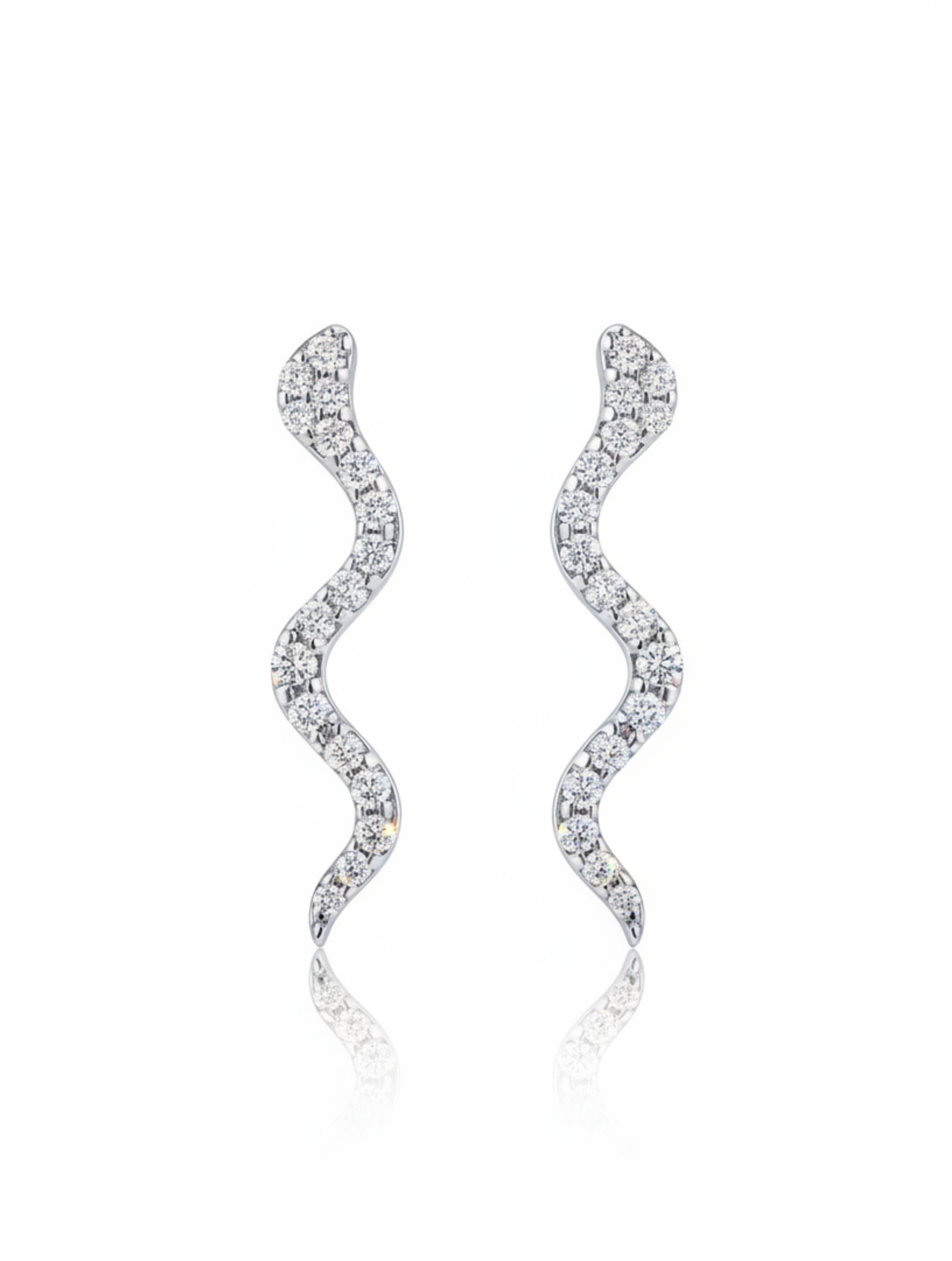 Moissanite S-Curve Stud Earrings 925 Sterling Silver
