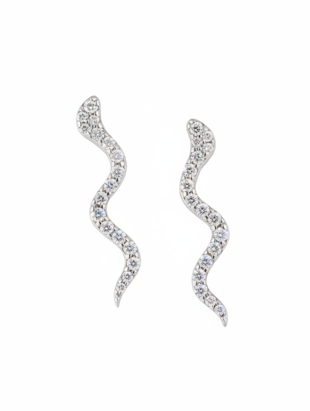 Moissanite S-Curve Stud Earrings 925 Sterling Silver