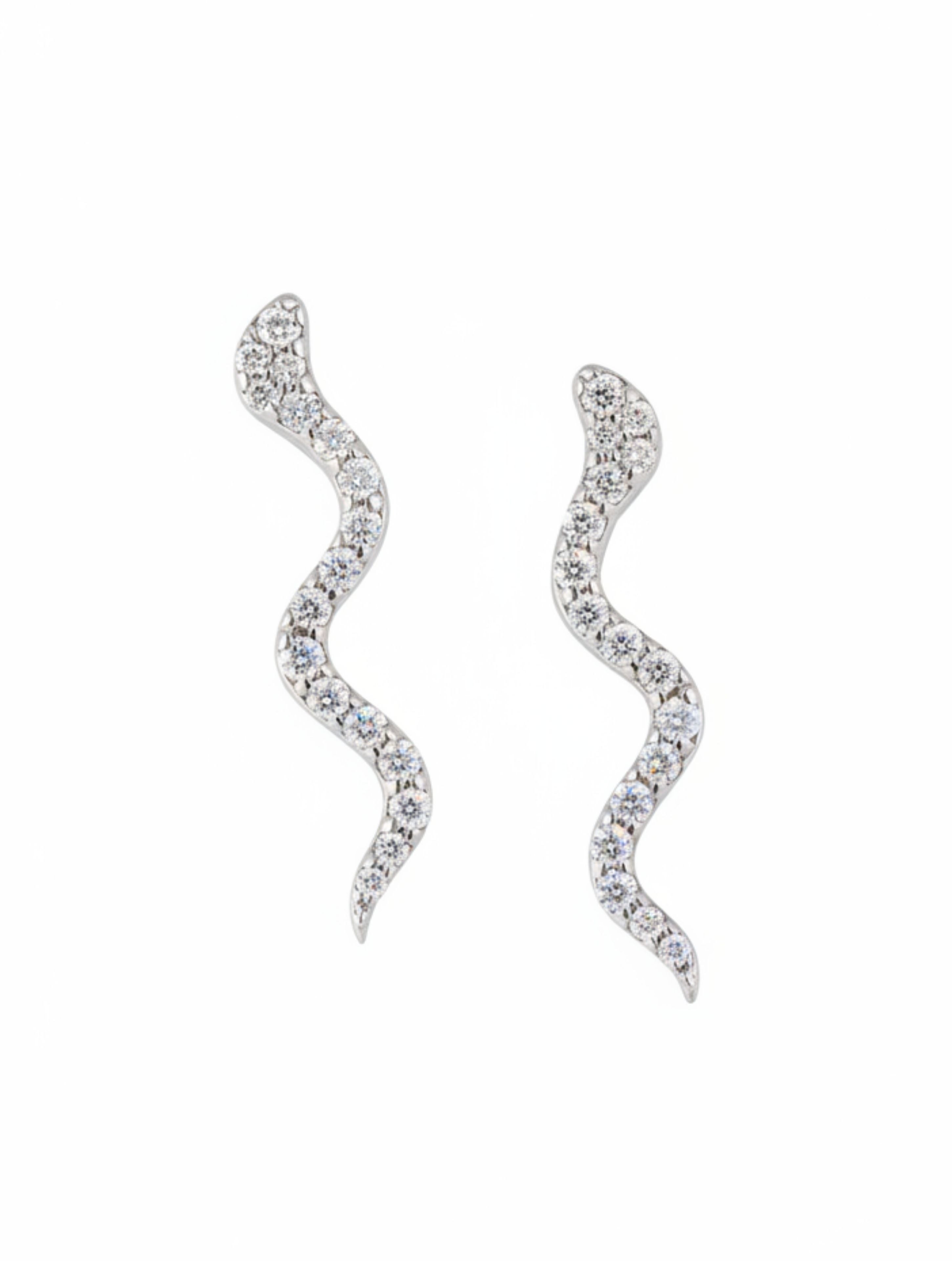 Moissanite S-Curve Stud Earrings 925 Sterling Silver