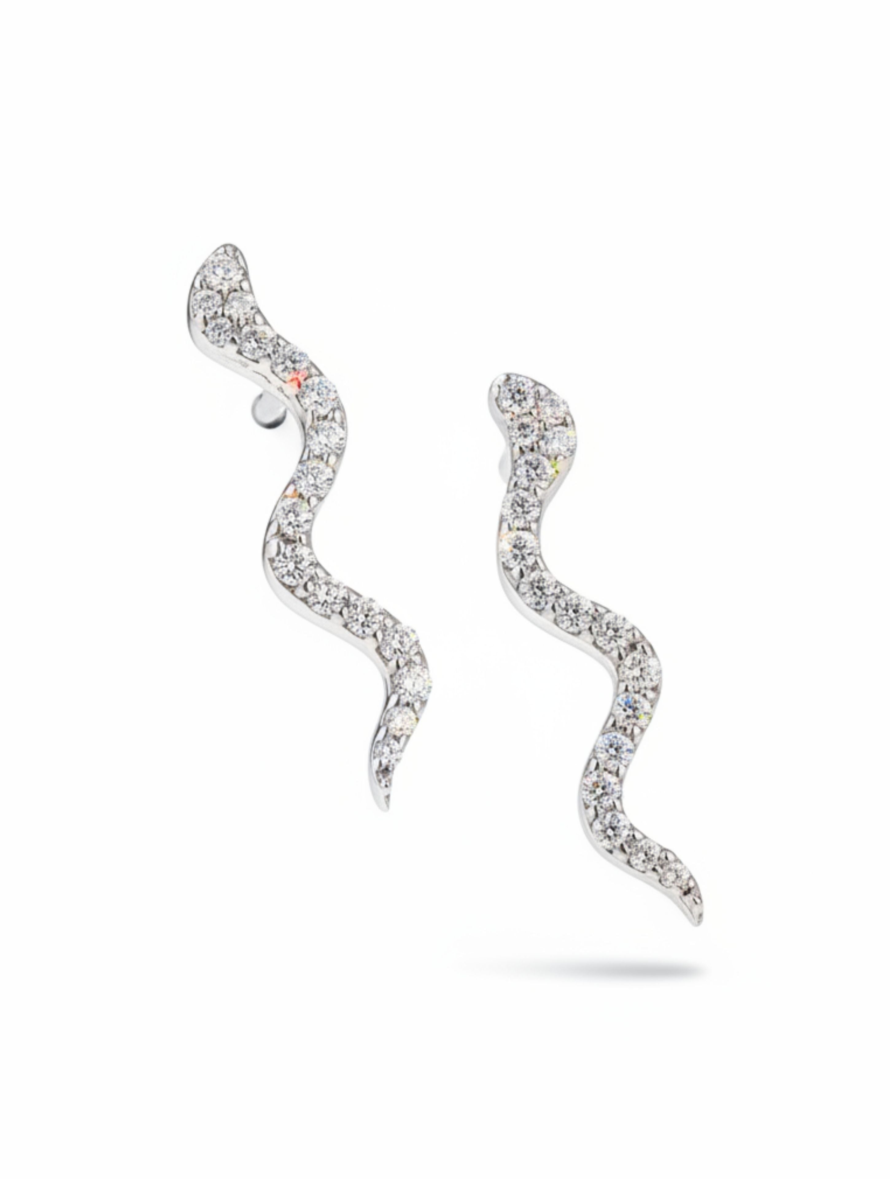 Moissanite S-Curve Stud Earrings 925 Sterling Silver