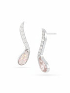 Moissanite and Polki Teardrop Curved Stud Earrings for Women