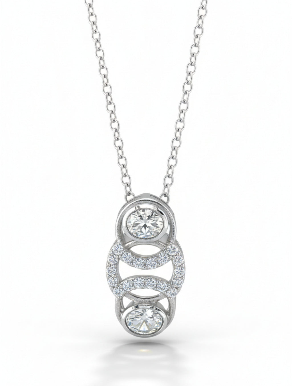 Estate-Style Polki & Moissanite Pendant in 925 Silver