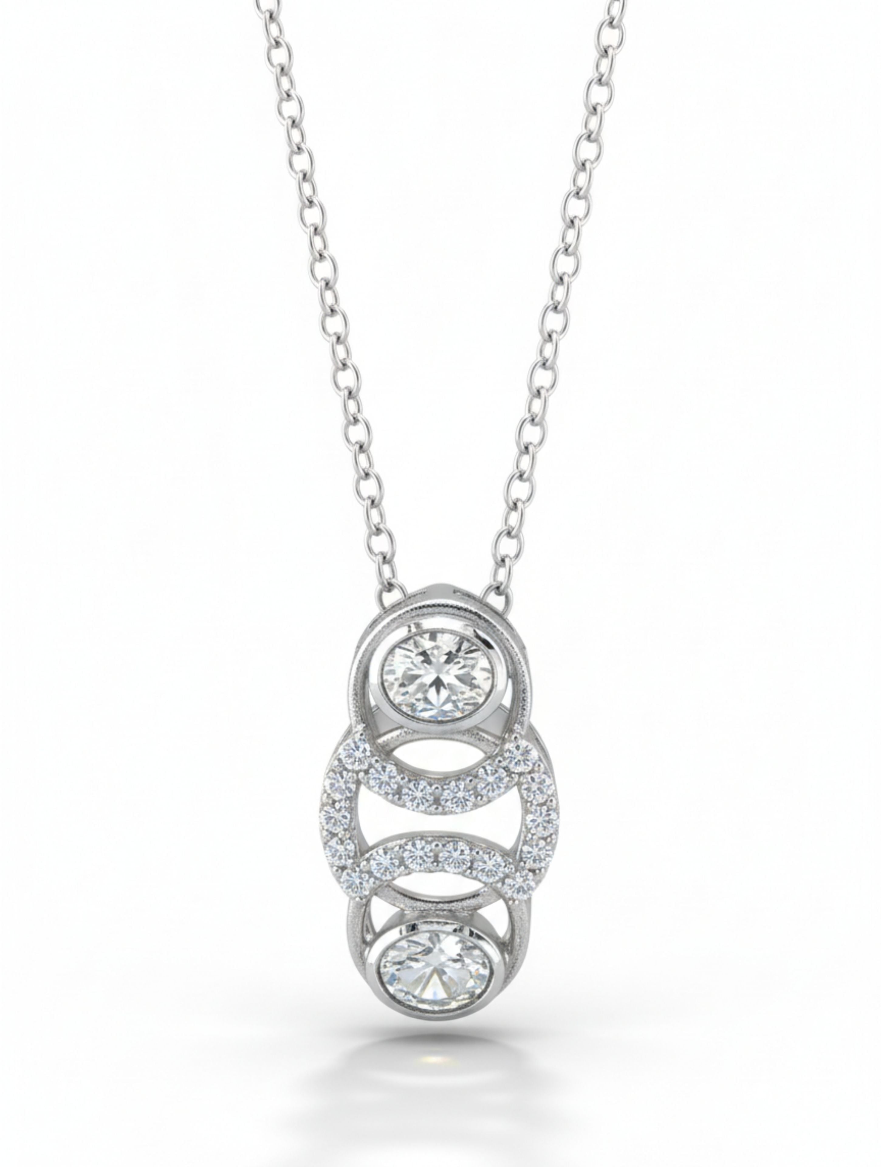 Estate-Style Polki & Moissanite Pendant in 925 Silver