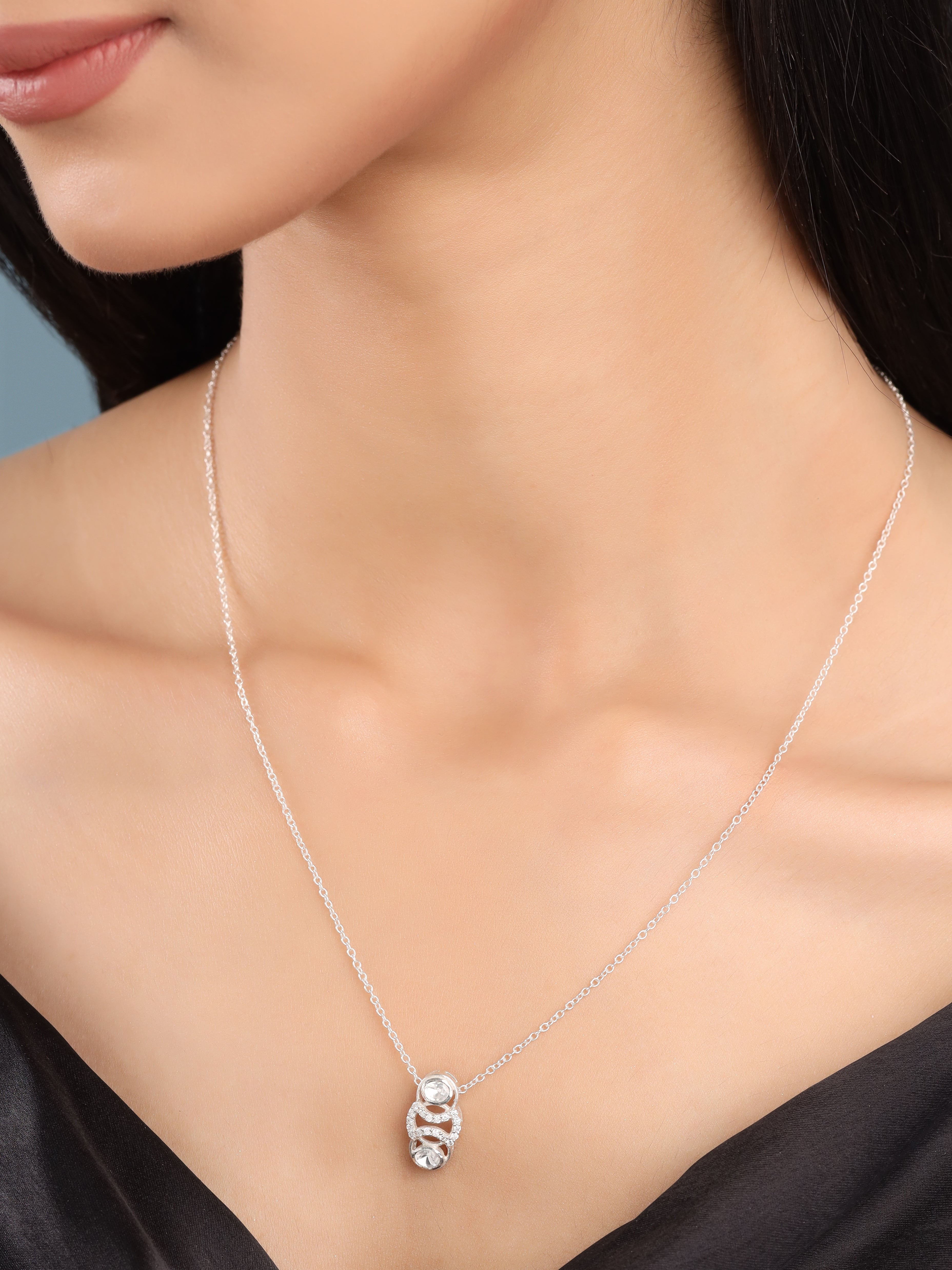 Ethereal Pearl & Crystal Wedding Pendant - Kicky & Perky