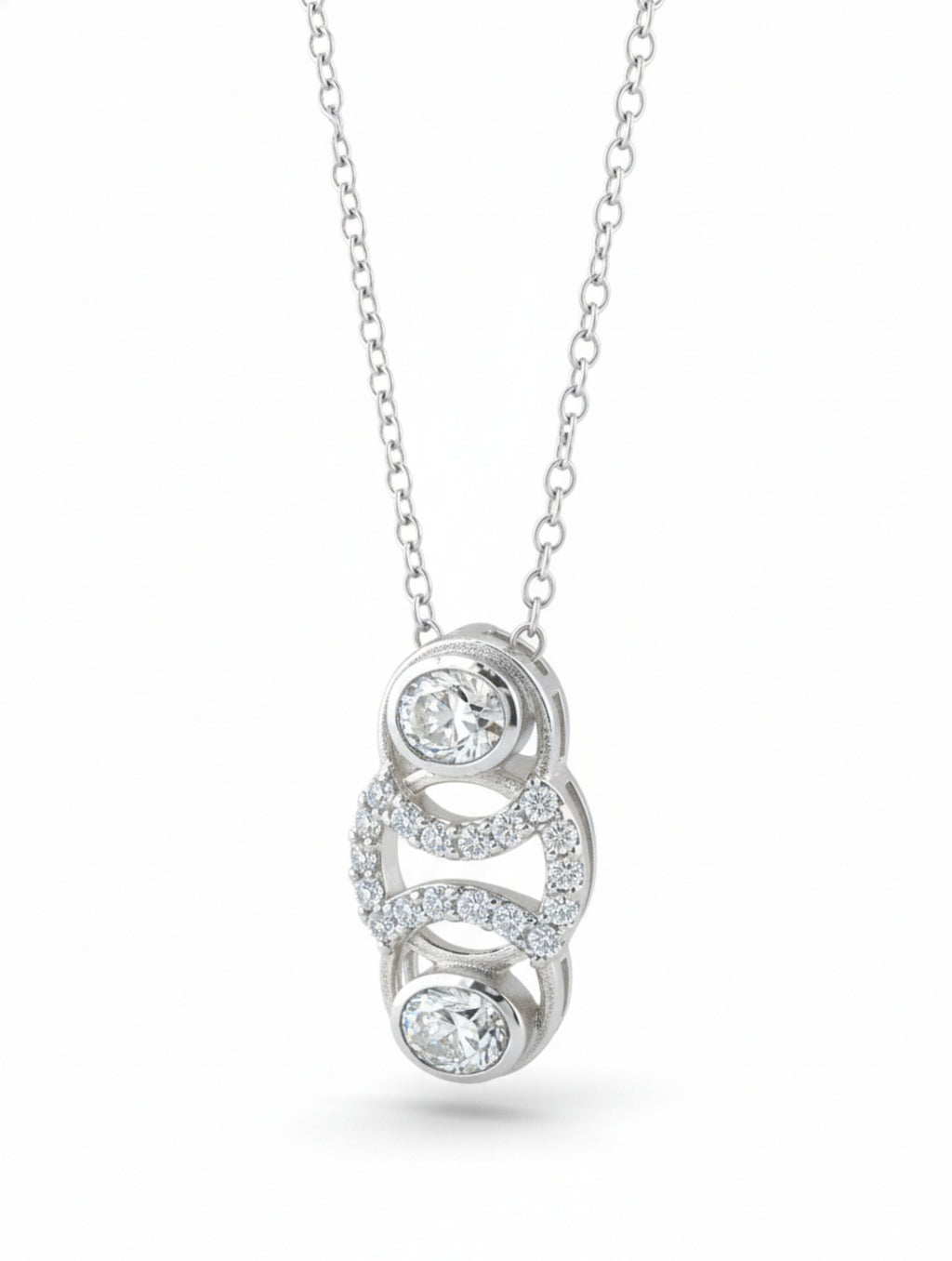 Estate-Style Polki & Moissanite Pendant in 925 Silver