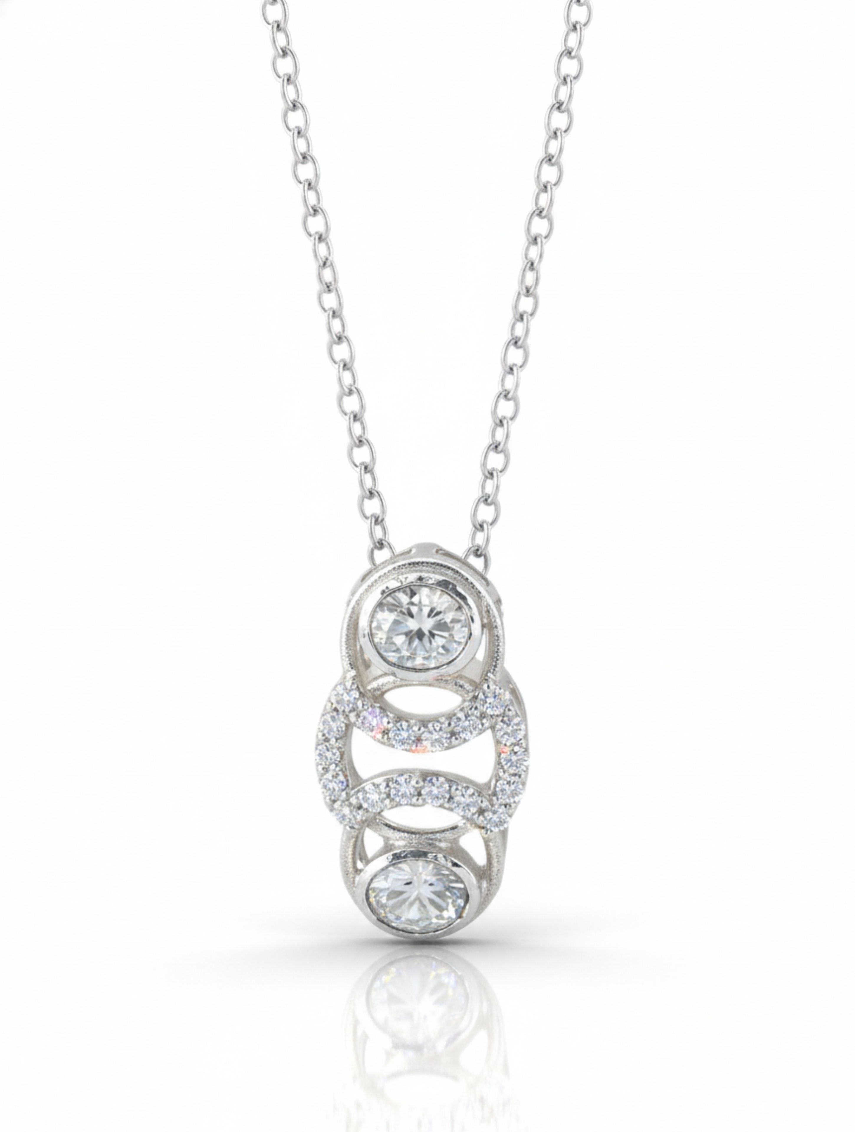 Estate-Style Polki & Moissanite Pendant in 925 Silver