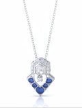 925 Sterling Silver Polki Moissanite Halo Necklace with Blue Talph