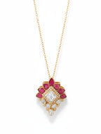 Polki Moissanite Floral Pendant in 925 Sterling Silver