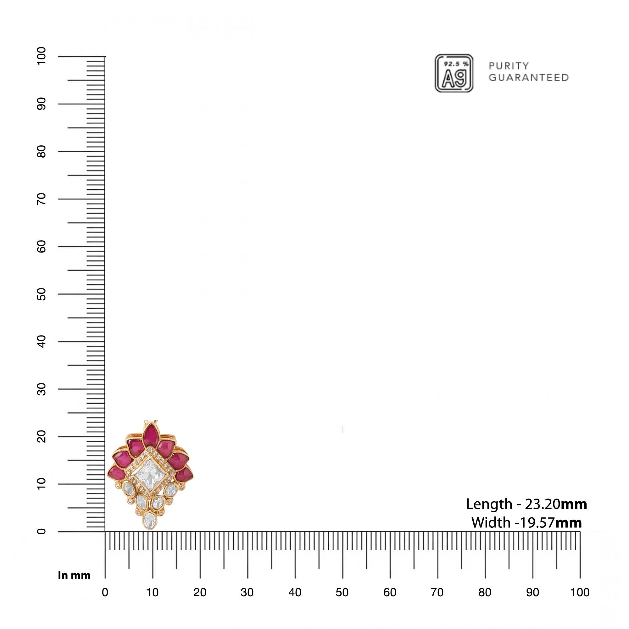 Elegant Mughal Majesty Gold Bridal 925 Sterling Silver Pendant For Women