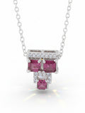 Garnet & Moissanite Cluster Pendant in 925 Sterling Silver