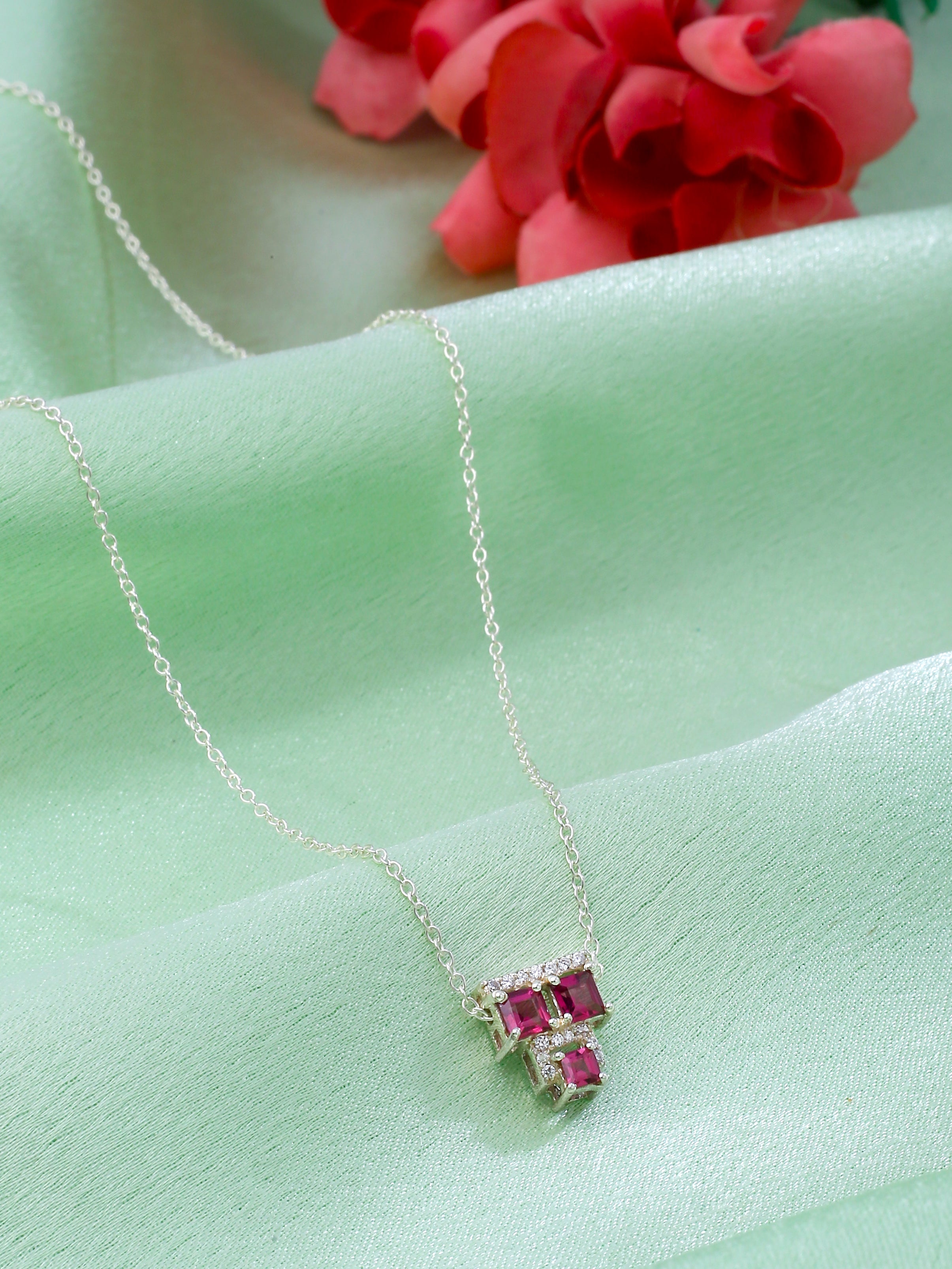 Floral Splendor Mughal-Inspired 925 Sterling Silver Pendant For Women