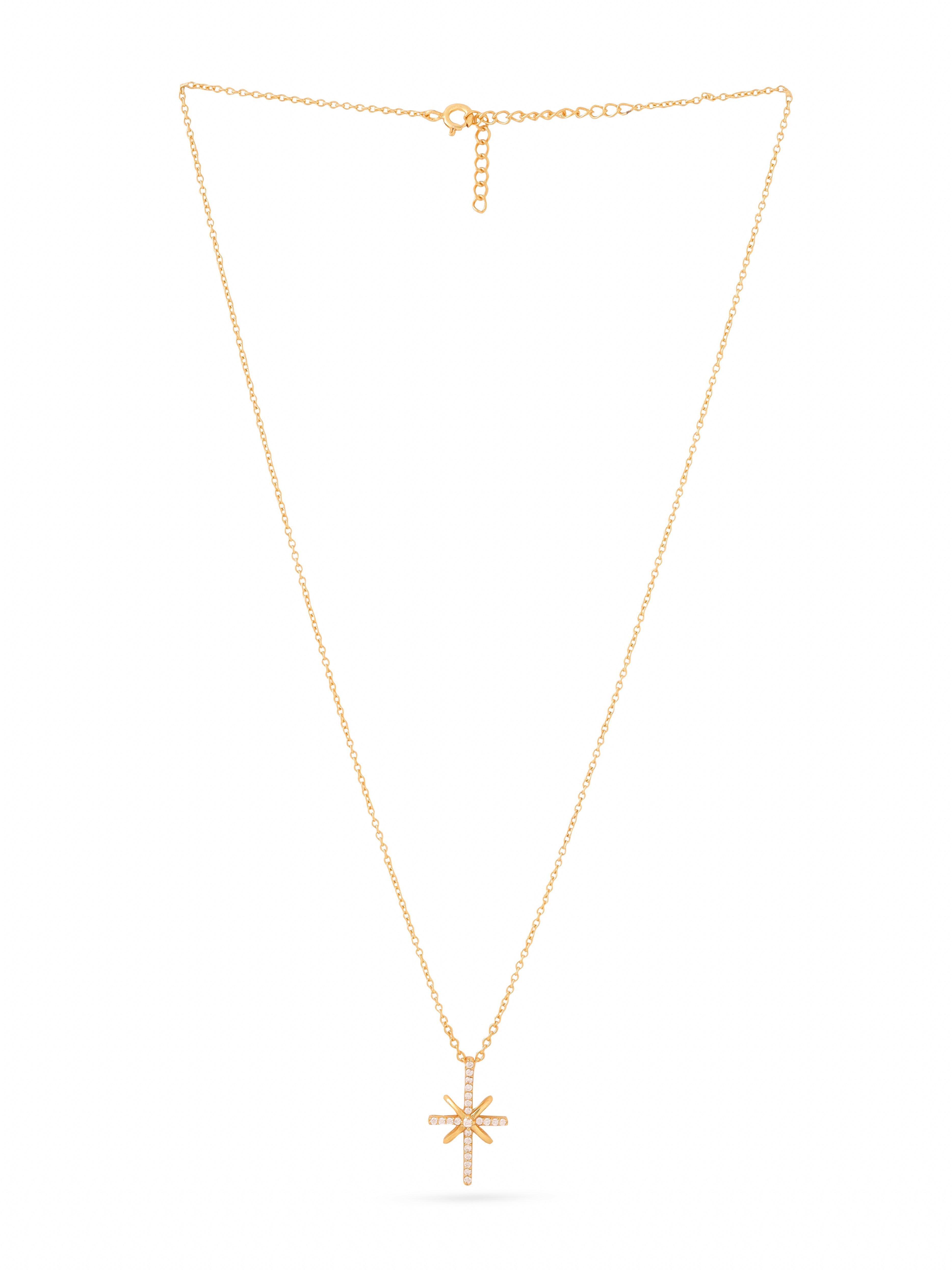 Abstract Cross 925 Sterling Silver Pendant For Women