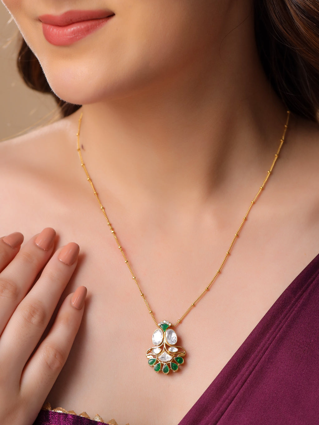 Floral Abstract 925 Sterling Silver Pendant For Women