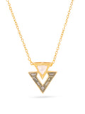 Geometric Double Triangle Pendant Necklace in Gold-Plated Sterling Silver