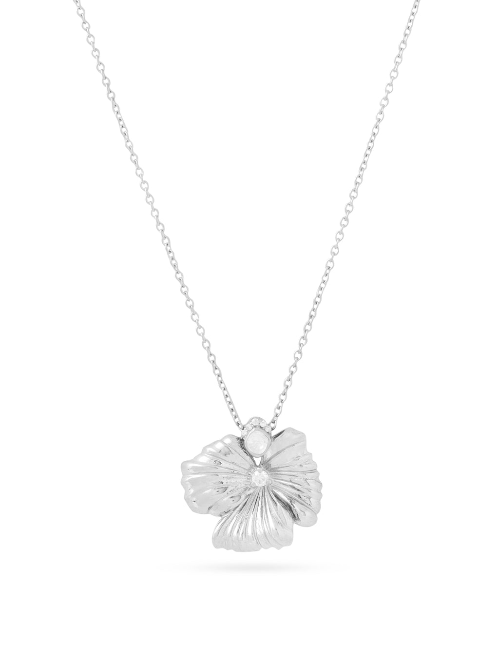 Rhodium Floral Polki 925 Sterling Silver Pendant For Women