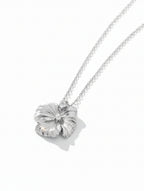 Petals of Radiance: Handcrafted Floral Moissanite & Polki Pendant in 925 Sterling Silver