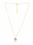 925 Sterling Silver Moissanite Pendant - Blue Floral Polki Necklace