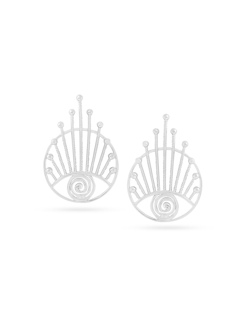 Lumina Rhodium Evil Eye 925 Sterling Silver Earrings For Women