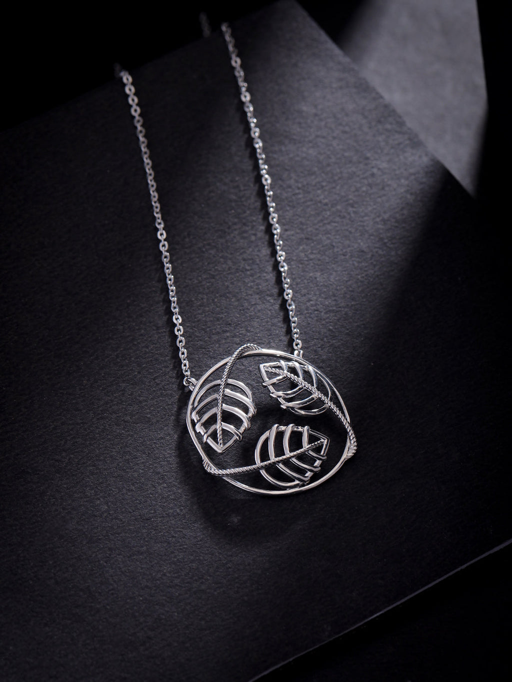 Lumina Rhodium Plated Jali 925 Sterling Silver Pendant For Women