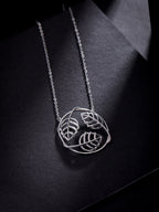 Lumina Rhodium Plated Jali 925 Sterling Silver Pendant For Women
