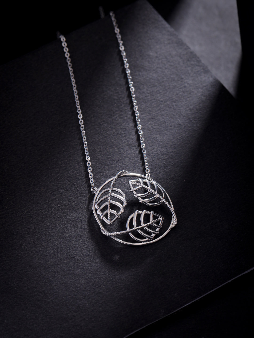 Lumina Rhodium Plated Jali 925 Sterling Silver Pendant For Women