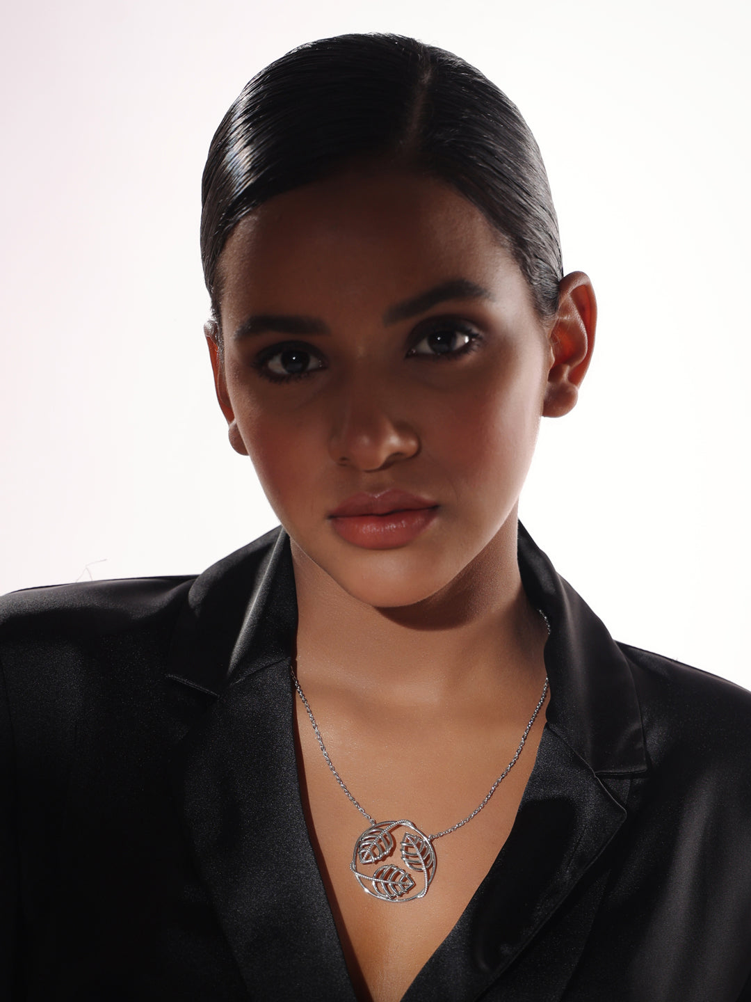 Lumina Rhodium Plated Jali 925 Sterling Silver Pendant For Women