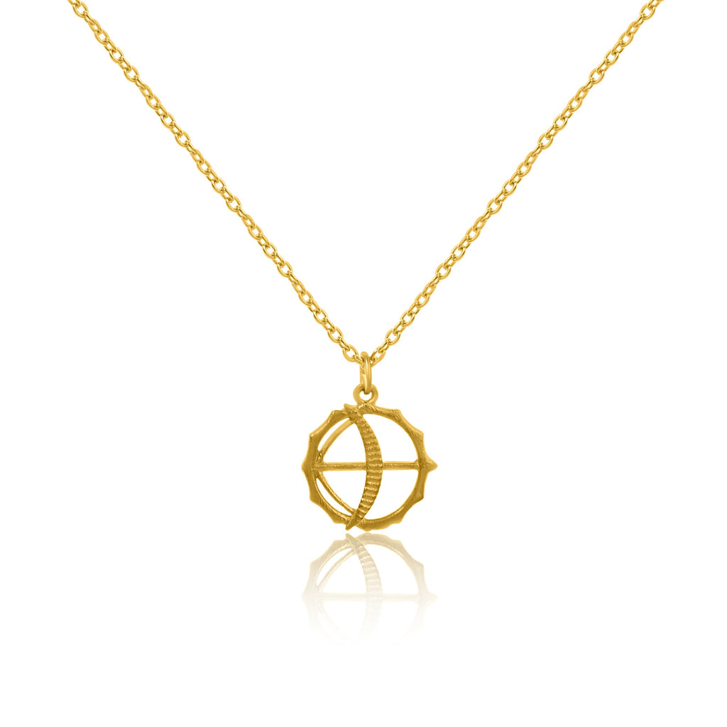 Gold Plated Silver Chain with Bow and Arrow Good Luck Charm 925 Sterling Silver Pendant For Women