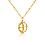 Gold Plated Silver Chain with Bow and Arrow Good Luck Charm 925 Sterling Silver Pendant For Women