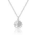 Real Rhodium Plating Snake Medallion Good Luck Charm 925 Sterling Silver Pendant For Women