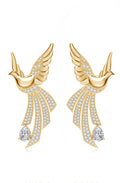 Sterling Silver Scattering Dove Earrings with Moissanites