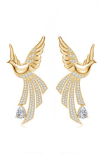 Sterling Silver Scattering Dove Earrings with Moissanites