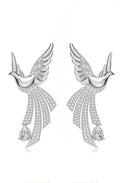 Sterling Silver Scattering Dove Earrings with Moissanites