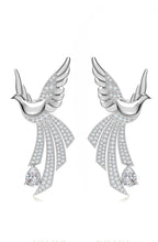 Sterling Silver Scattering Dove Earrings with Moissanites