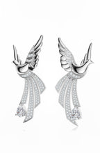 Sterling Silver Scattering Dove Earrings with Moissanites