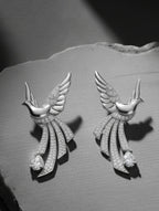Sterling Silver Scattering Dove Earrings with Moissanites