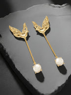 925 Silver Feathered Dove Pearl Earrings