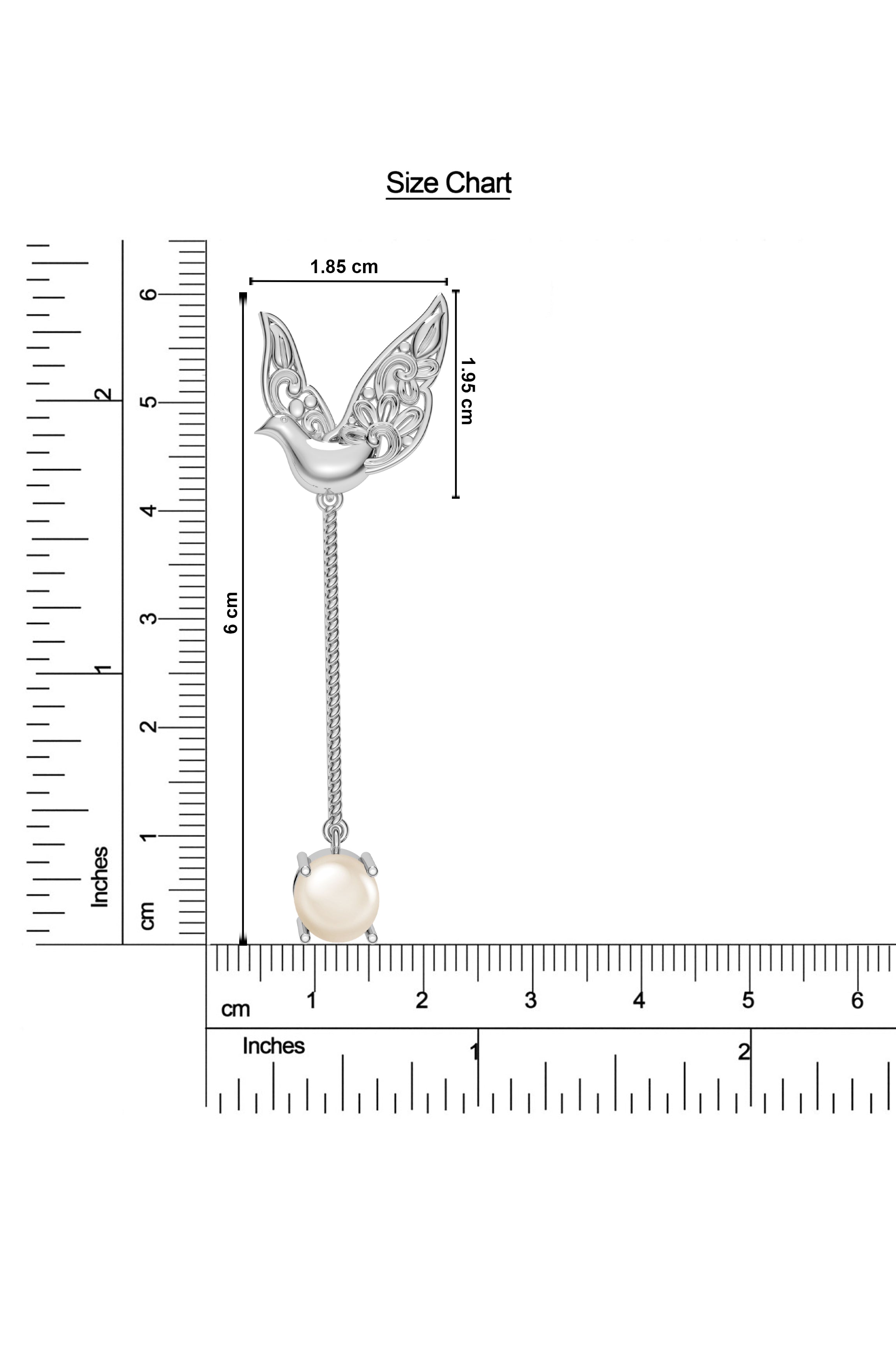 925 Silver Feathered Dove Pearl Earrings