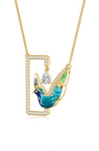 Enameled Sterling Silver Serenity Moissanite Pendant
