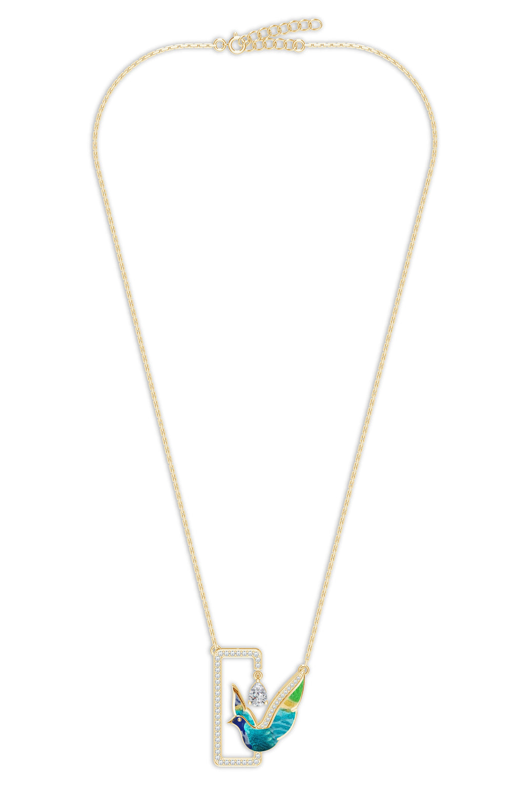 Enameled Sterling Silver Serenity Moissanite Pendant