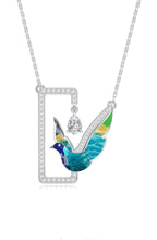 Enameled Sterling Silver Serenity Moissanite Pendant