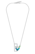 Enameled Sterling Silver Serenity Moissanite Pendant