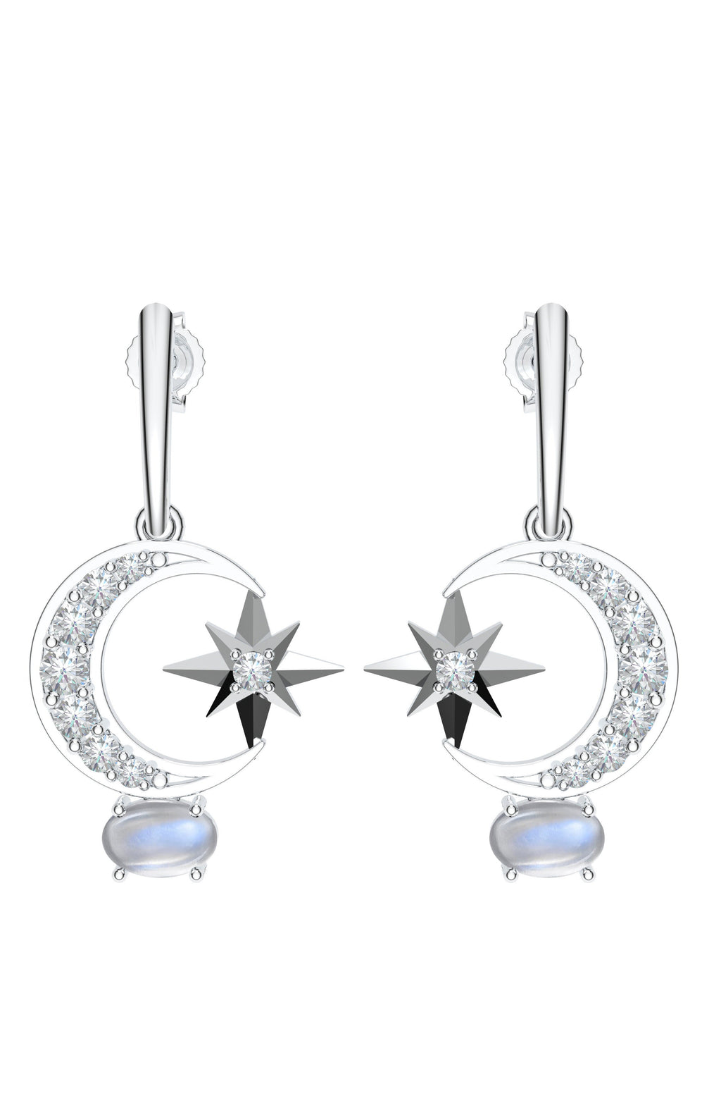 Lunar Eclipse Moonstone Earring